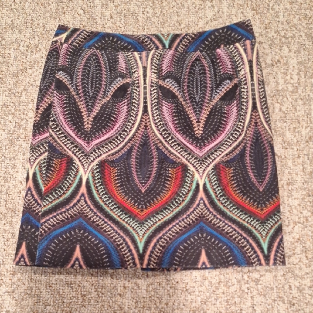 Etcetera Multicolor Pasley Corduroy Pencil Skirt